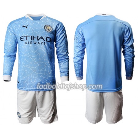 Manchester City Børn Hjemme Fodboldsæt 2020-21 L/S (+ Korte bukser)